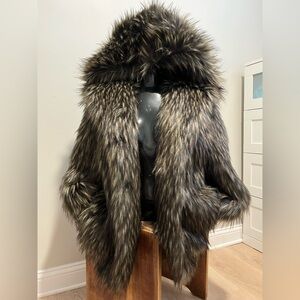 Donna Salyers Fabulous Furs espresso faux fur coat
